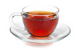 Black tea in glass cup