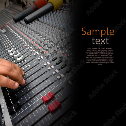 Photo: Detail of Audio Mixing Console Detail of Audio Mixing Console
