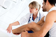 Gym doctor with a patient