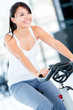 Gym woman doing spinning