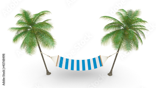 Illustration: Two palm and hammock Two palm and hammock