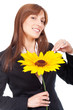 woman with a sunflower