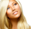 Beautiful Blond Girl isolated on a White Background
