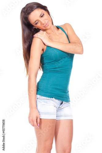 Photo: woman with shoulder pain woman with shoulder pain