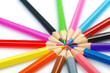 Photo: Colour pencils in creativity concept Colour pencils in creativity concept