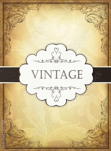 Vector: Vintage background with ornamental frame. Vector illustration, E Vintage background with ornamental frame. Vector illustration, E