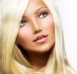 Beautiful Blond Girl isolated on a White Background