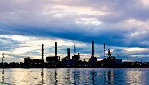 Photo: Oil refinery plant along river in Bangkok Oil refinery plant along river in Bangkok