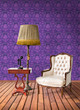 vintage luxury armchair in white room