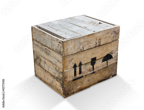 Photo: wood box isolated with clipping path wood box isolated with clipping path