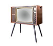 vintage television isolated with clipping path