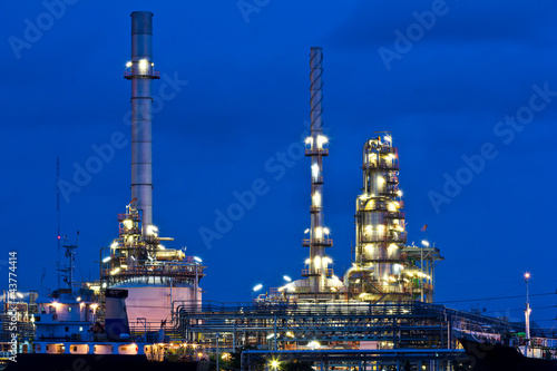 Photo: Oil refinery plant along river in Bangkok Oil refinery plant along river in Bangkok
