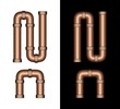 Copper Tubing Fittings 3D Letter N - Set