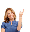 Pointing at what's piqued her interest! - Copyspace