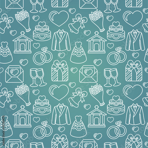 Vector: Vector seamless pattern with wedding icons Vector seamless pattern with wedding icons