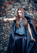 Portrait of a young witch. Halloween, horror.