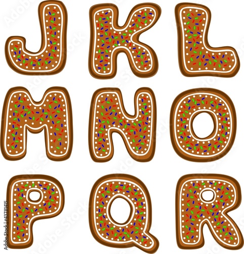 Illustration: gingerbread alphabet 2 gingerbread alphabet 2