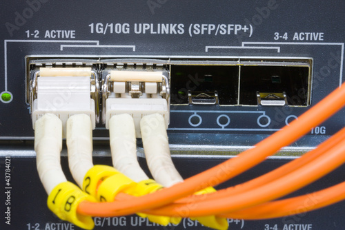 Photo: Technology center with fiber optic equipment patch core Technology center with fiber optic equipment patch core