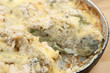 Baked pudding with cabbage and cauliflower