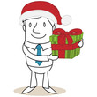 Vector: Geschäftsmann, Nikolausmütze, Weihnachtsgeschenk Geschäftsmann, Nikolausmütze, Weihnachtsgeschenk