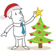Vector: Geschäftsmann, Weihnachten, Baumschmücken Geschäftsmann, Weihnachten, Baumschmücken