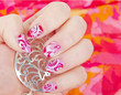 rt modern pink abstract manicure