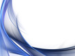 Blue Fractal Wave On White Bac...
