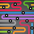 Abstract background of color metro lines with arrows