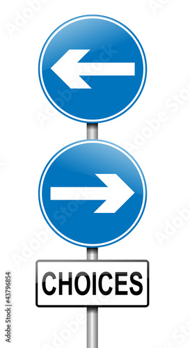 Illustration: Choices concept. Choices concept.