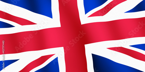 Photo: British Union Jack flag ripples close up. British Union Jack flag ripples close up.