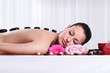 Relaxed woman in spa center