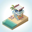 Vector Isometric Lifeguard Tower