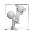 3D person on a horizontal bar