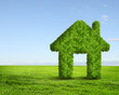 Green grass  house symbol