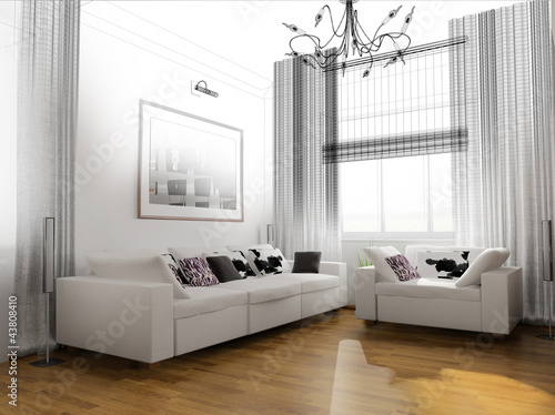 Ilustración: modern interior modern interior