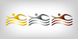 Schwimmen Gold Silber Bronze