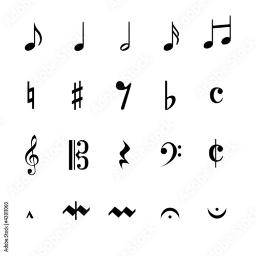 Vector: Musik Noten Zeichen Musik Noten Zeichen