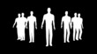 Men Walking Silhouette Business Concept Team seamless loop