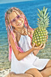 Photo: Little Girl with Pineapple Little Girl with Pineapple