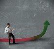 Businessman changes statistics
