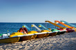 Tretboote am Strand