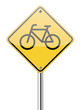 Bicycle yellow road sign