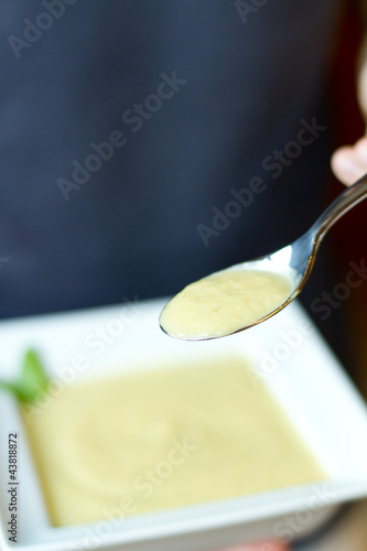 Photo: Up close Spoonful Yellow Summer Squash Soup Up close Spoonful Yellow Summer Squash Soup