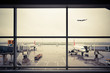 airport outside the window scene