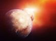 Double Planet system wit nebula and star