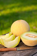 freshly cut melon