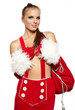 studio portrait of a sexy  woman dressed as Santa