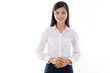 Busines s woman on white background