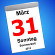 Kalender auf blau - 31.03.2013 - Sommerzeit
