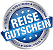 Button Banner "Reisegutschein" blau/silber